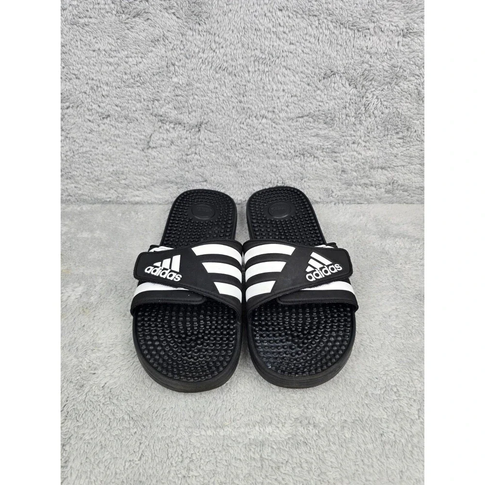 Adidas Adissage Slides Sandals Mens Size 13 Black/White #F35580